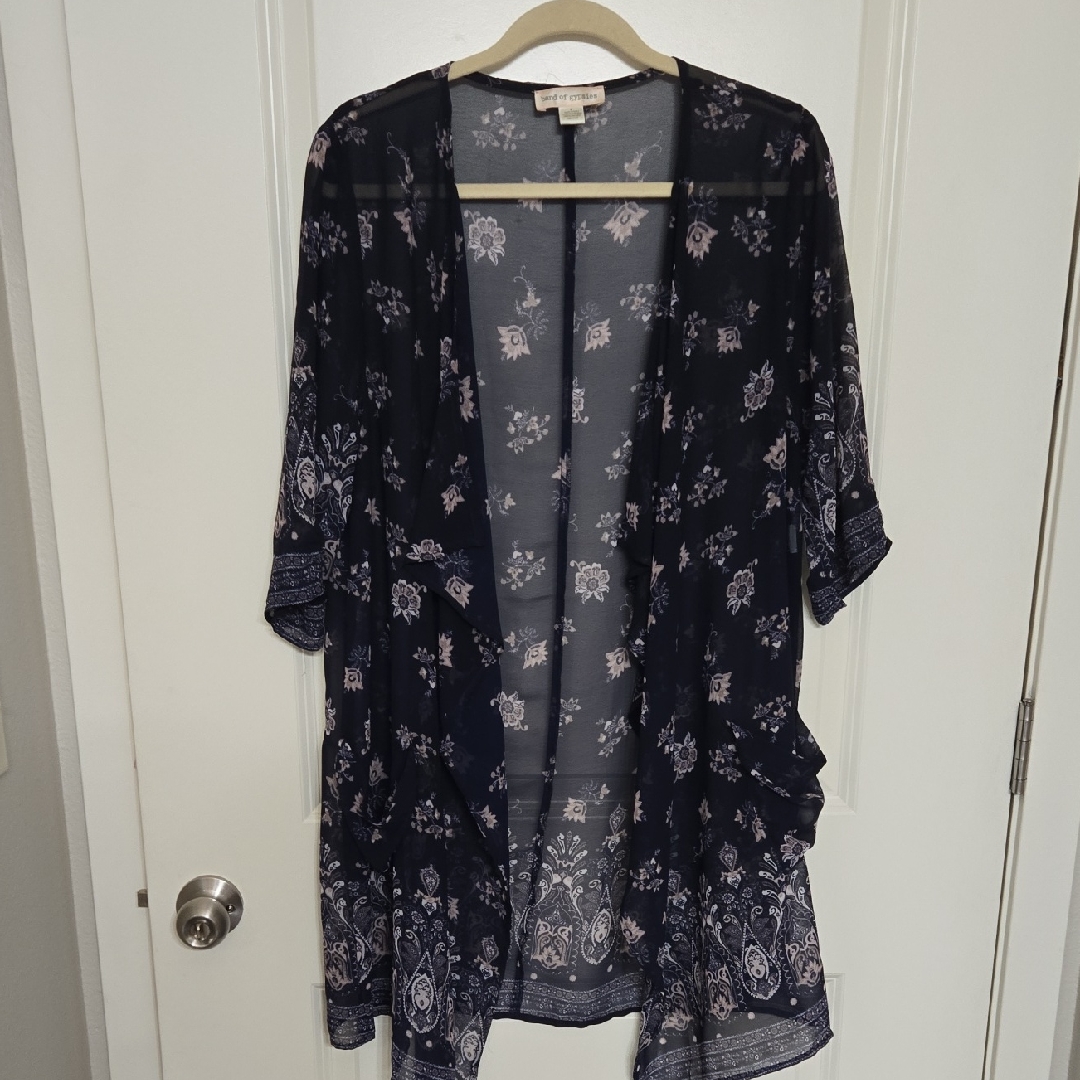 Band Of Gypsies Dark Floral Wrap